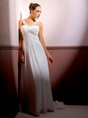 Column Chiffon Grecian Style Dress with Beaded Scoop Straps