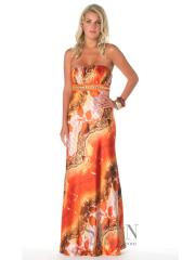 Column Style Floor Length Multi-Color Printed Diamante Embellished Celebrity Gown