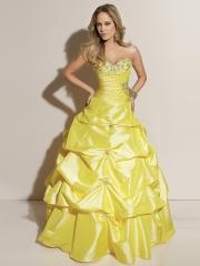 Contemporary Sweetheart Floor Length Ball Gown Yellow Taffeta Beaded Quinceanera Outwear
