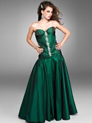 Coquettish Strapless Sweetheart Neckline Sequined Bodice Full Length A-line Evening Dresses