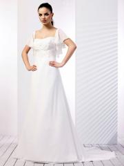 Couture Chiffon A-Line Gown of Beaded Straps