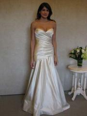 Couture Sweetheart Crisscross Bodice Gown of Trumpet Shape