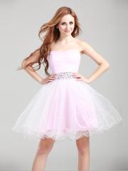 Cute Ball Gown Short-length Homecoming Dress with Rhinestones and Beadings