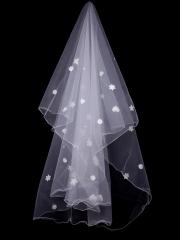 Cute Tulle Veil with Flower Pattern