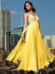 Daffodil Sequined Chiffon Spaghetti Straps Sweetheart Neckline Sleeveless Floor-Length Prom Dress