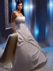 Dainty A-Line Strapless Satin Wedding Dress