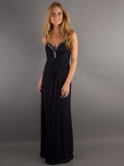 Dark Royal Blue Jersey Spaghetti Straps Jeweled Sweetheart Neckline Sleeveless Floor-Length Prom Dress