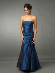 Dark Royal Blue Taffeta Strapless Neckline Sleeveless Floor-Length Bridesmaids Dress