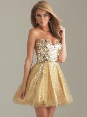 Dazzling Sequined Bodice Flattering Mini A-line Skirt Hot Sell Prom Dresses 2012
