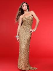 Dazzling Sheath Style Strapless Sweetheart Full Length Sequined Celebrity Dresses