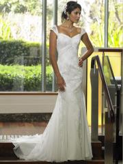 Designer Mixed Fabric Sheath Gown for Hall Wedding
