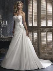 Distinctive Taffeta Strapless A-Line Wedding Dress