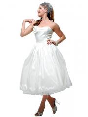 Elastic Satin Strapless A-Line Wedding Dress