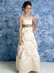 Elegant A-line Floor-length Sleeveless Satin Flower Girl Dress