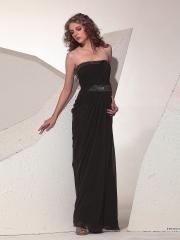 Elegant Chiffon Strapless Neckline Sequined Trim Full Length Sheath Style Evening Dresses