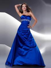 Elegant Empire Style Strapless Taffeta A-line Skirt Beaded Accented Quinceanera Dresses
