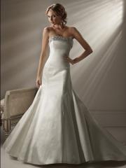 Elegant Mermaid Strapless Satin Wedding Dress