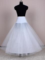 Elegant Pure White Tulle Ball Gown Wedding Dress Pannier