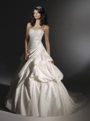 Elegant Satin Strapless A-Line Wedding Dress