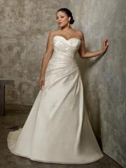 Elegant Taffeta A-Line Strapless Sweetheart Neckline Wedding Dress