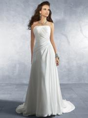 Empire Chiffon Gown of Ethereal Pleats and Train