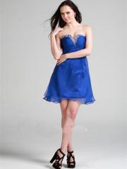 Empire Short-length Strapless Homecoming Dress with Rhinestones