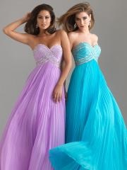 Empire Sweetheart Blue or Lavender Pleated Chiffon Floor Length Beaded Bridesmaid Dresses