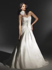 Empire with Beading and Shirring on Bodice Luxurious Wedding Dress