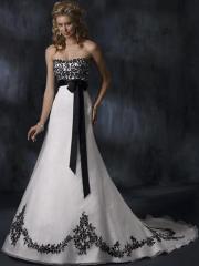 Empire with Lace-Up Design and Belt Embellishment Wedding Dress