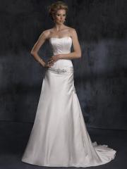 Enchanting Duchess Satin Strapless Gown in Full Empire Skirt of Lace-Up