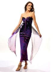 Enchanting Sweetheart Multi-Color Printed Sheath Style Evening Gown of Light Skirt