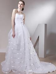 Ethereal Ball Gown Sweetheart Organza Layer Dress for Wedding