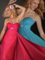Ethereal Sweetheart Ice Blue or Fuchsia Chiffon Floor Length Brooches Celebrity Dresses