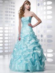 Exceptionally Gorgeous Strapless Ice Blue Taffeta and Organza Ball Gown Quinceanera Outwear