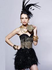 Exceptionally Lavish Sweetheart Black Beaded and Feathered Sheath Short Length Cocktail Dress