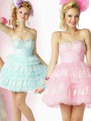 Exquisite Lace and Tulle A-line Style Sweetheart Neckline Sequins Embellishment Homecoming Dresses