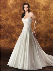 Exquisite Sweetheart Ruched Bodice and Pleated A-Line Skirt Gown