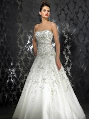 Fabulous A-Line With Beading Embellishment Wedding Dress