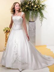 Fabulous A-Line With Square Neckline Wedding Dress