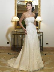 Fabulous Beaded Lace Strapless Empire Sash Gown