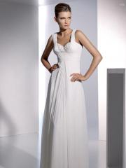 Fabulous Empire Chiffon Bridal Gown with Shoulder Straps and Beaded Corset