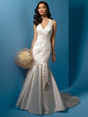 Fabulous Halter Satin Embroidered Trumpet Gown of New Style