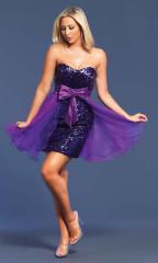 Fabulous Purple Sequined Short Dress and Add Some Dramatic Flair And You Get This Short Prom Dress