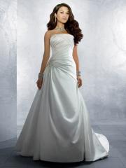Fabulous Satin Empire Gown of Shirred Waist and Beading