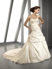 Fabulous Scoop Neckline Taffeta A-Line Gown with Pick-Up Skirt