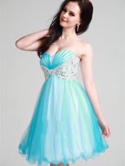 Fabulous Shell-style Knee-length Homecoming Dress with Rhinestones