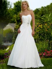 Fabulous Sweetheart Bridal Gown Featured By Ruched Waistline and Chapel Length