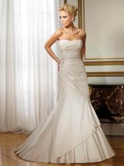 Fabulous Taffeta Mermaid Wedding Dress with Crystal Embellishment