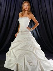 Faddish A-Line Strapless Satin Wedding Dress