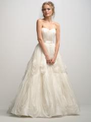 Fairytale Sweetheart Ruffled A-line Wedding Dress with Taffeta Sash for Good Taste
